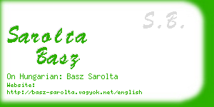 sarolta basz business card